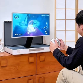 شاشة حقيبة أندرويد محمولة تعمل باللمس من باورولوجي لعرض المحتوى -27بوصة