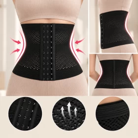 Waist Trainer Corset Belt for Slimming, Body Shaping-Black