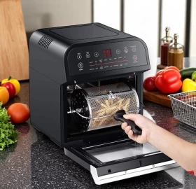 قلاية رويال الهوائية - 12 لتر -اسود - 8 اكسسوارات