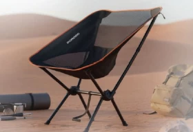 كرسي تخييم مريح من بورودو – قماش شبكي مع حقيبة تخزين جانبية