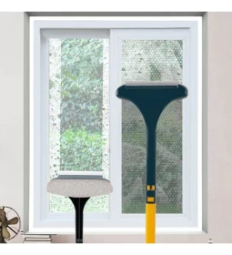 أداة تنظيف النوافذ 2 في 1 ممسحة زجاج ومزيل غبار للشاشات والنوافذ