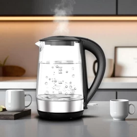 غلاية ليبريسو الزجاجية الشفافة مع قاعدة 360 سعة 1.7 لتر