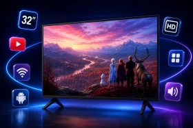 تلفزيون GTRON الذكي 32 بوصة بنظام Android – موديل GT-511ATV | شاشة HD بدون إطار