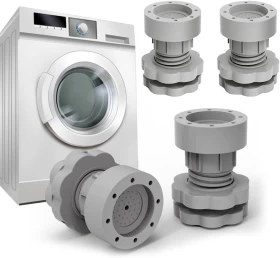 قواعد غسالة حلزونية لامتصاص الصدمات وتقليل الضوضاء – 4 قطع (رمادي)