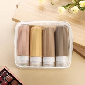 عبوات السفر للسوائل – معتمدة للطيران (مجموعة 4 قطع)