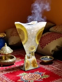 مبخرة فاخرة من الراتنج – مبخرة بخور أنيقة (30 سم)