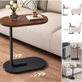 طاولة جانبية خشبية أنيقة على شكل حرف C