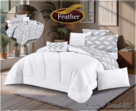 King Size 7-Piece Striped Cotton Summer Duvet Set
