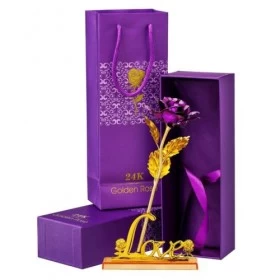 24k Purple Rose Flower