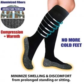 Compression Socks Unisex Black 35 Below